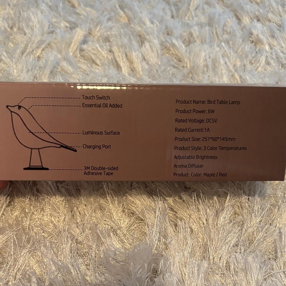 Make offer! Cordless Dimmable Magpie Bird Table Lamp Wooden design -NEW in box - Picture 9 of 9